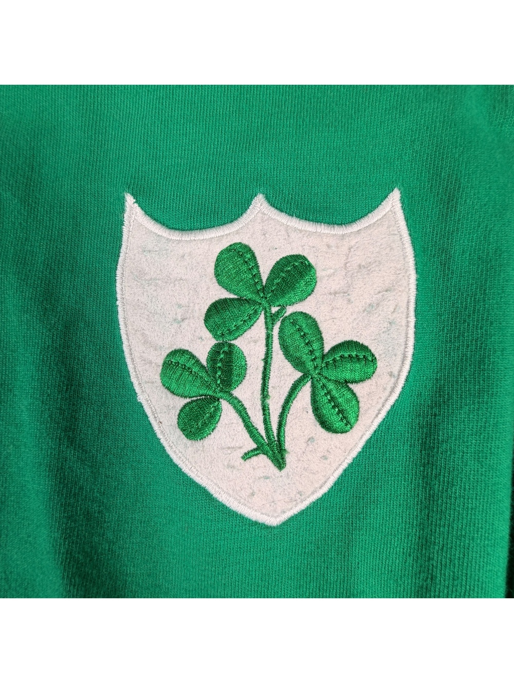 VTG Nuttfalls Ireland Rugby Shirt Mens M Green Shamrock Embroidered Jersey - Picture 2 of 8